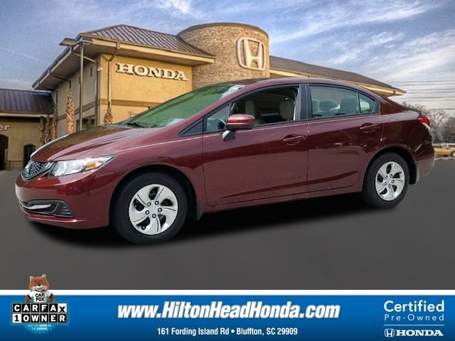 Certified 2014 Honda Civic LX with VIN 19XFB2F52EE067619 for sale in Bluffton, SC