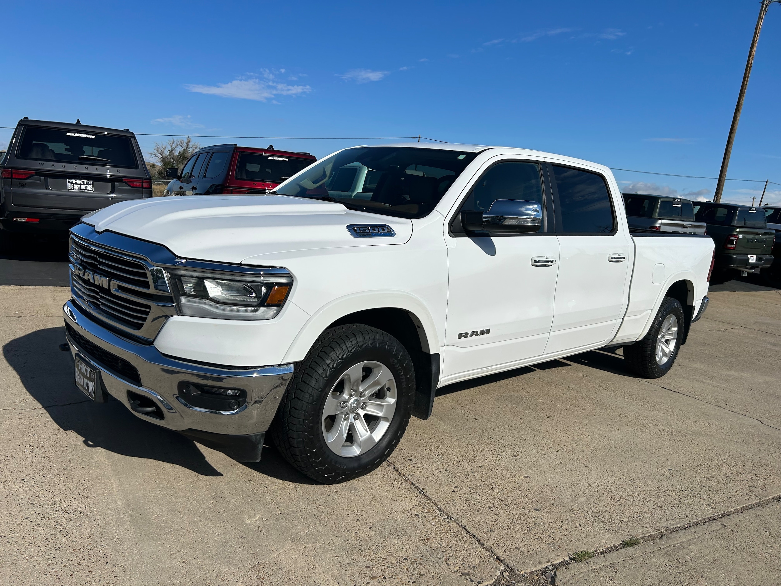 Used 2021 RAM Ram 1500 Pickup Laramie with VIN 1C6SRFRT5MN552253 for sale in Glendive, MT