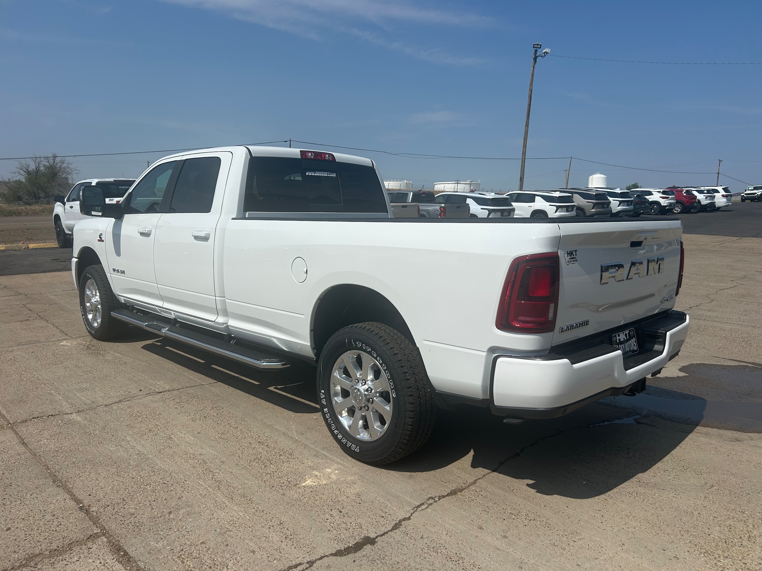 2026 Ram 3500 LARAMIE CREW CAB 4X4 8' BOX - Bright White Clear-Coat Paint exterior view 4