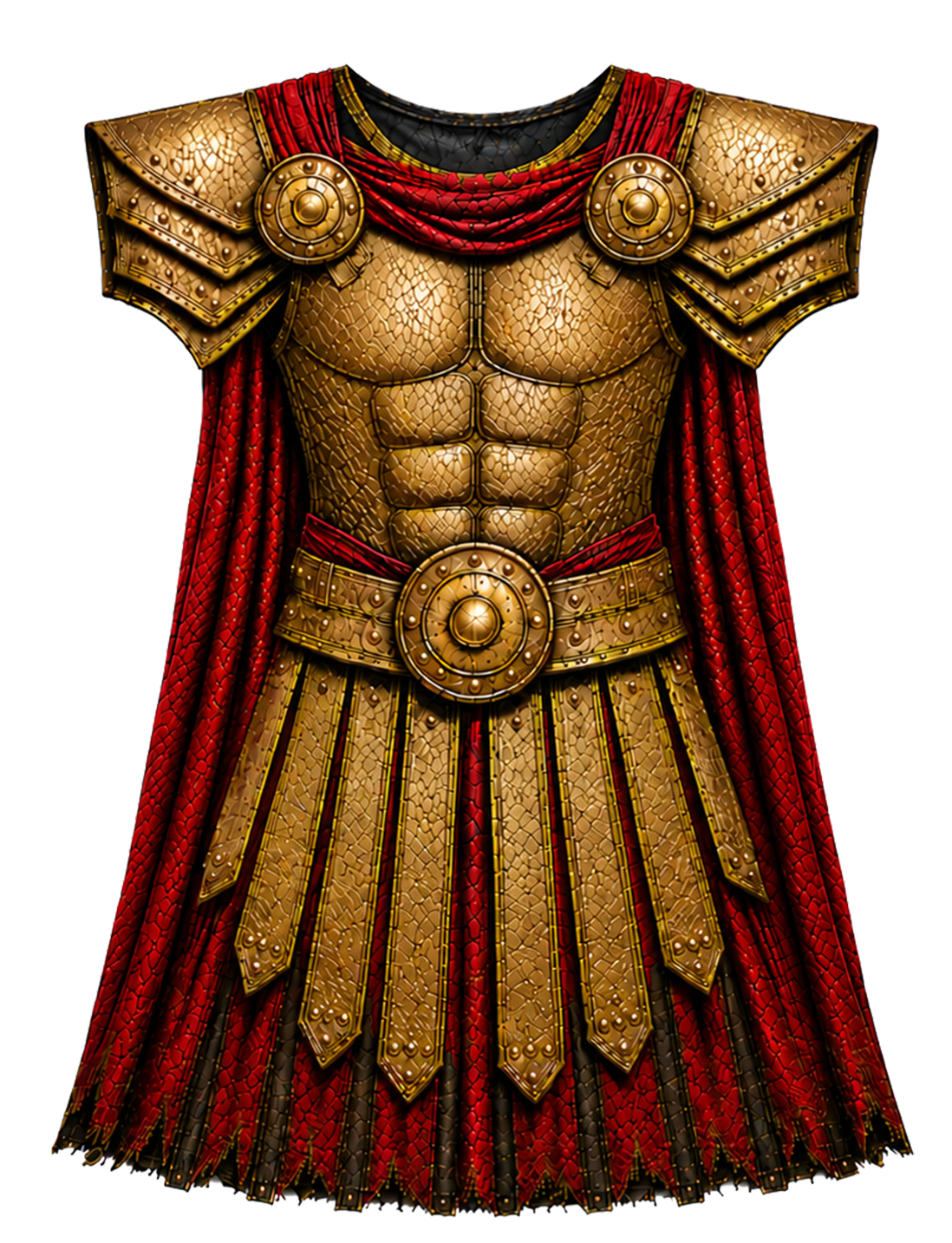 Gladiator Armor with Red Cape Hospital Gown Pattern