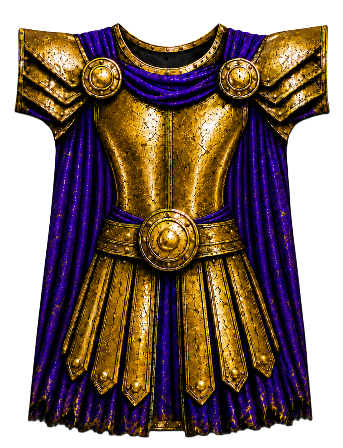 Gladiator Armor with Purple Cape Hospital Gown Pattern