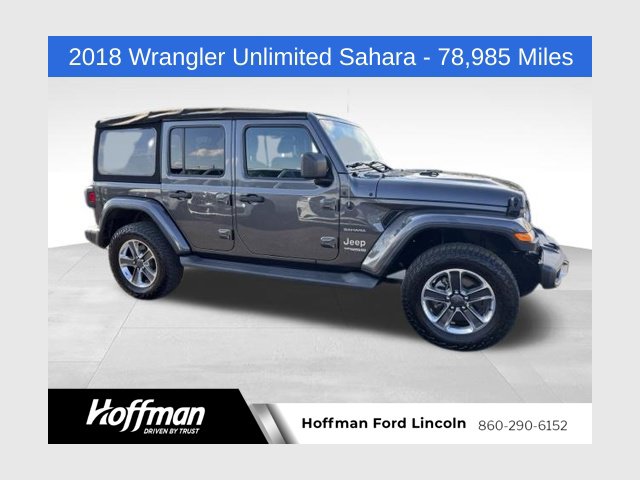 Used 2018 Jeep Wrangler Unlimited Sahara SUV 1C4HJXEN4JW331563 in Watertown, CT