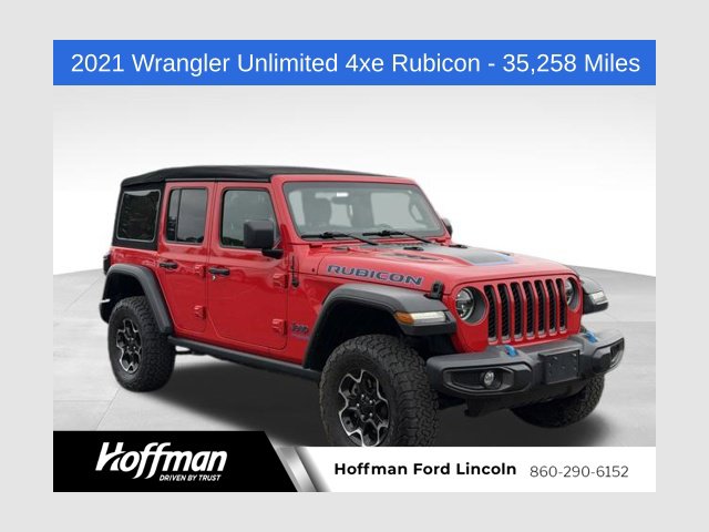 Used 2021 Jeep Wrangler Unlimited Rubicon 4xe SUV 1C4JJXR67MW739032 in Watertown, CT