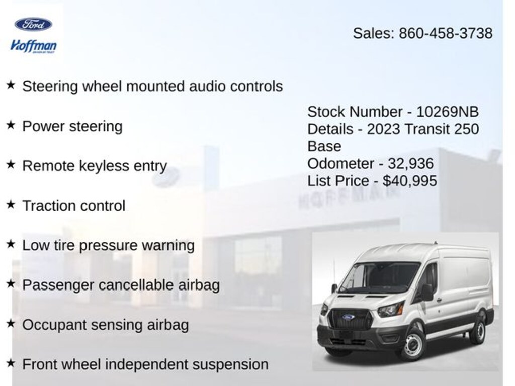 Used 2023 Ford Transit-250 Cargo Base Van Medium Roof Van
