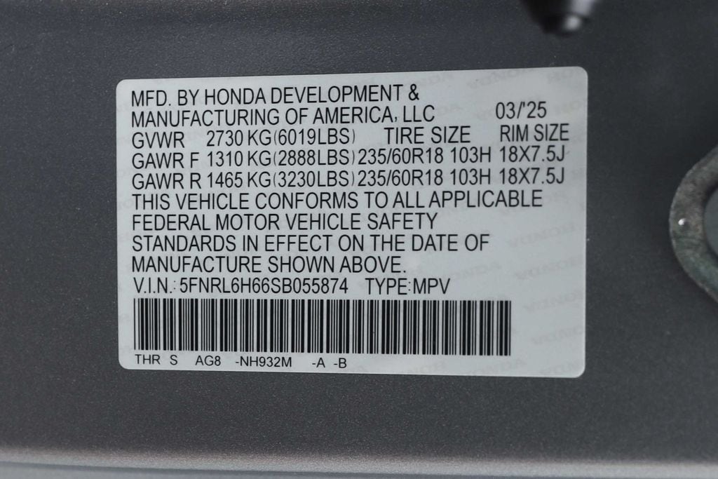 2025 Honda Odyssey 30