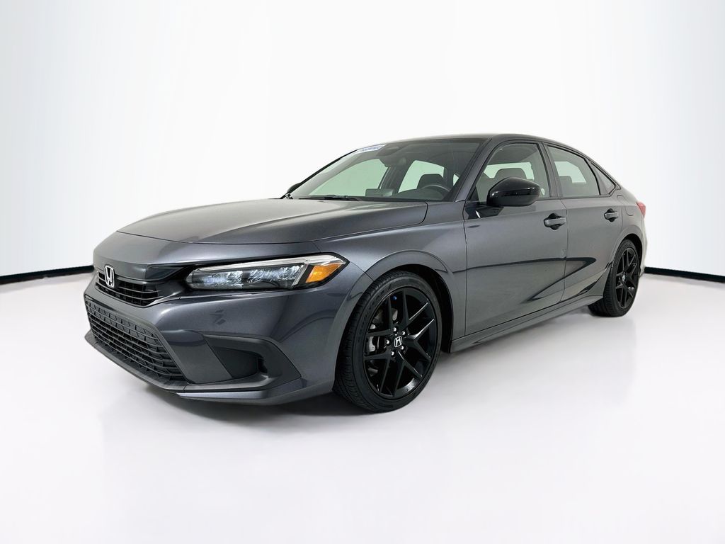 Meteorite Gray Metallic 2024 Honda Civic Sedan Front-Wheel Drive Continuously Variable Transmission
