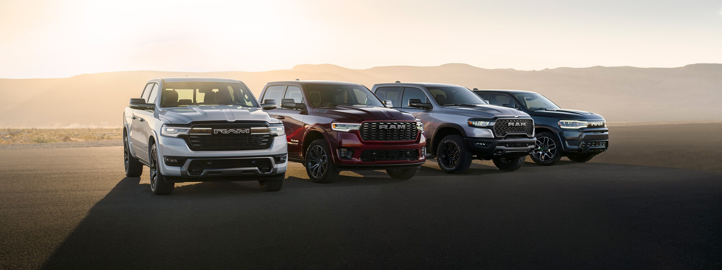 Ram 1500 Lineup on a desert