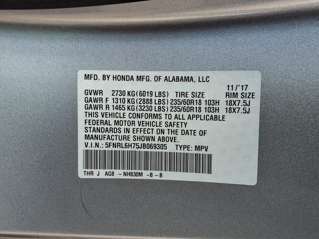 Thumbnail: 2018 Honda Odyssey - 20