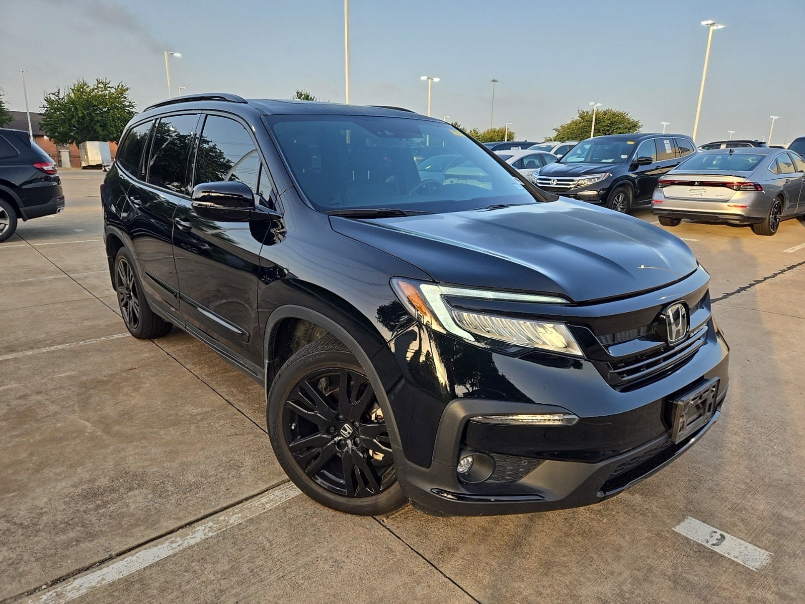 Certified 2022 Honda Pilot Black Edition with VIN 5FNYF6H79NB050121 for sale in Mckinney, TX