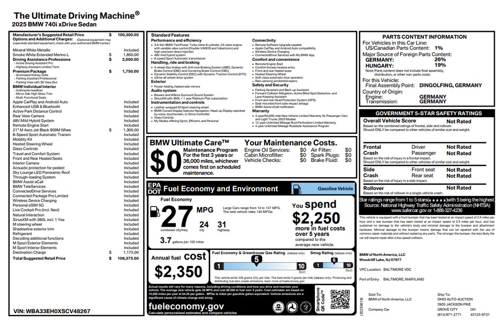 Used 2025 BMW 740i xDrive Sedan