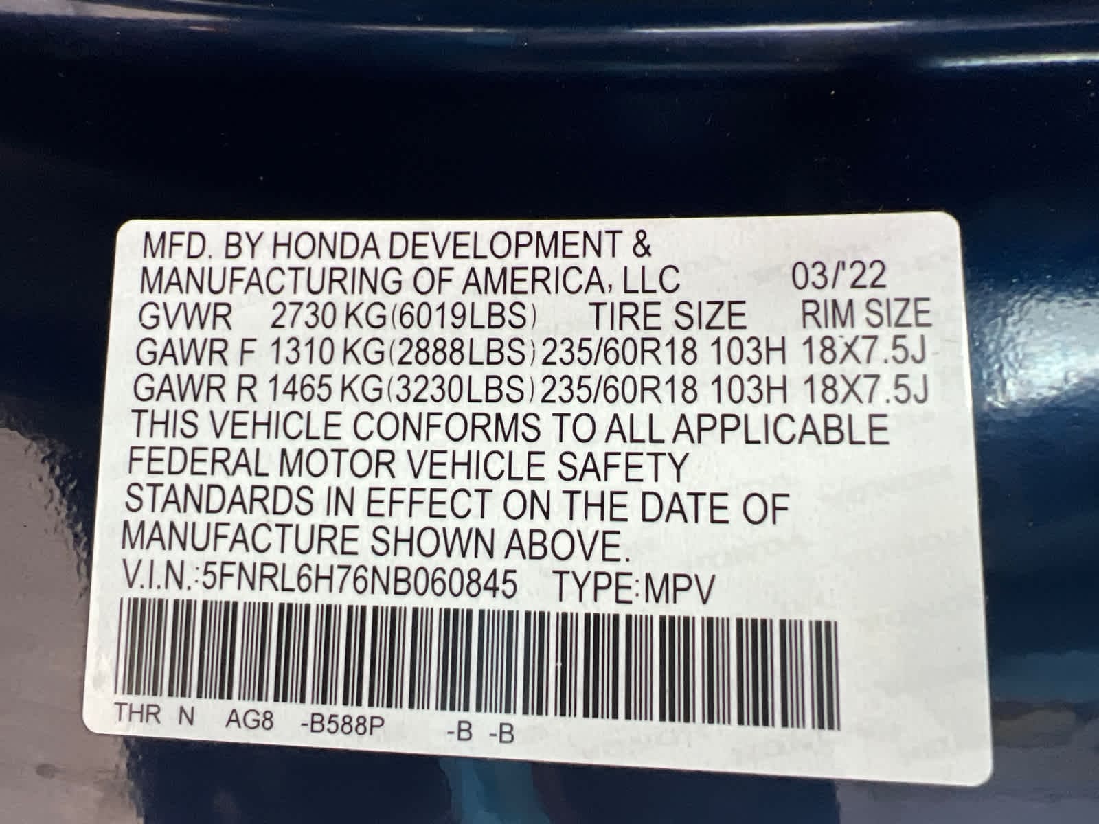 Thumbnail: 2022 Honda Odyssey - 20