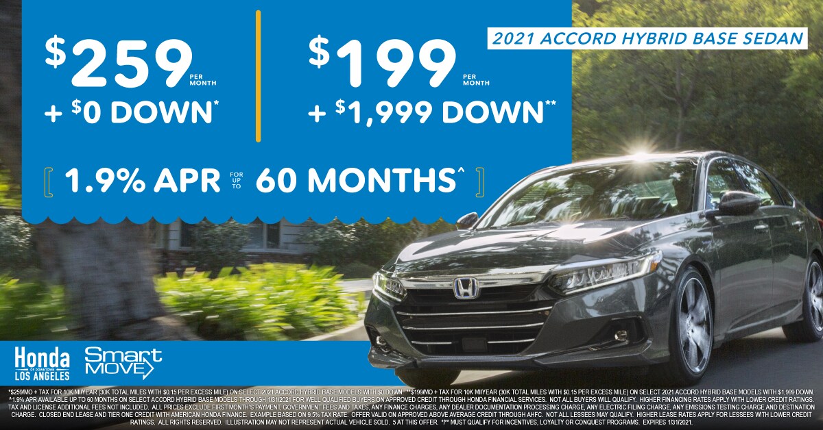 Honda Lease Specials in Los Angeles Honda of Downtown LA
