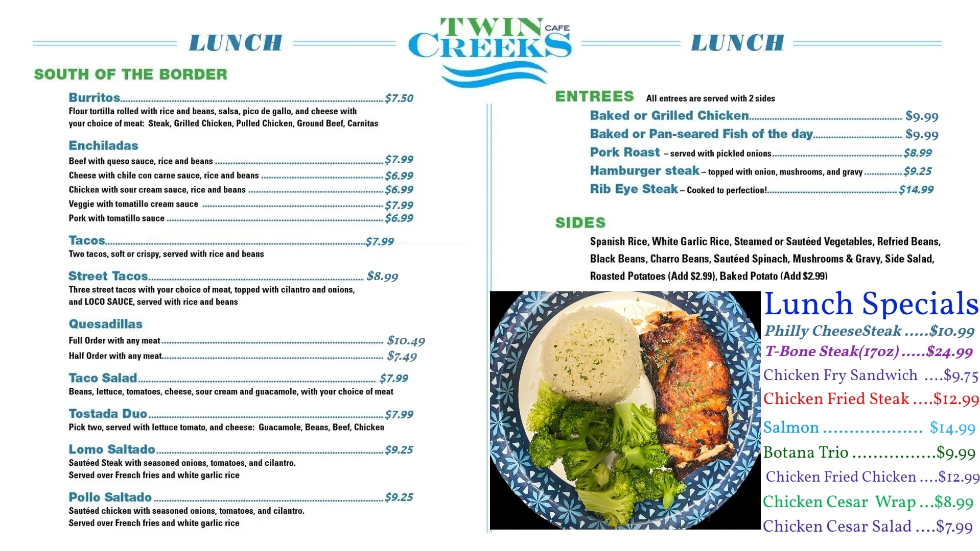 Lunch Menu extended