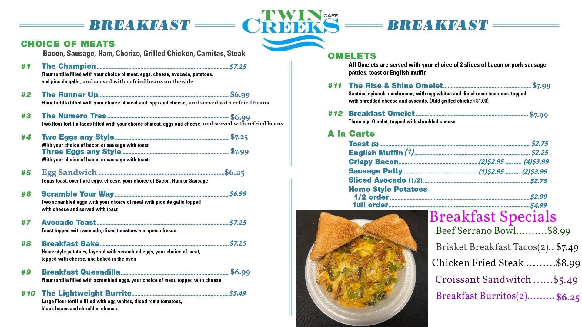 Breakfast Menu