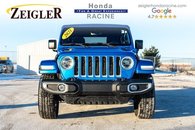 Used 2021 Jeep Wrangler Unlimited Sahara 4XE with VIN 1C4JJXP62MW643666 for sale in Sturtevant, WI