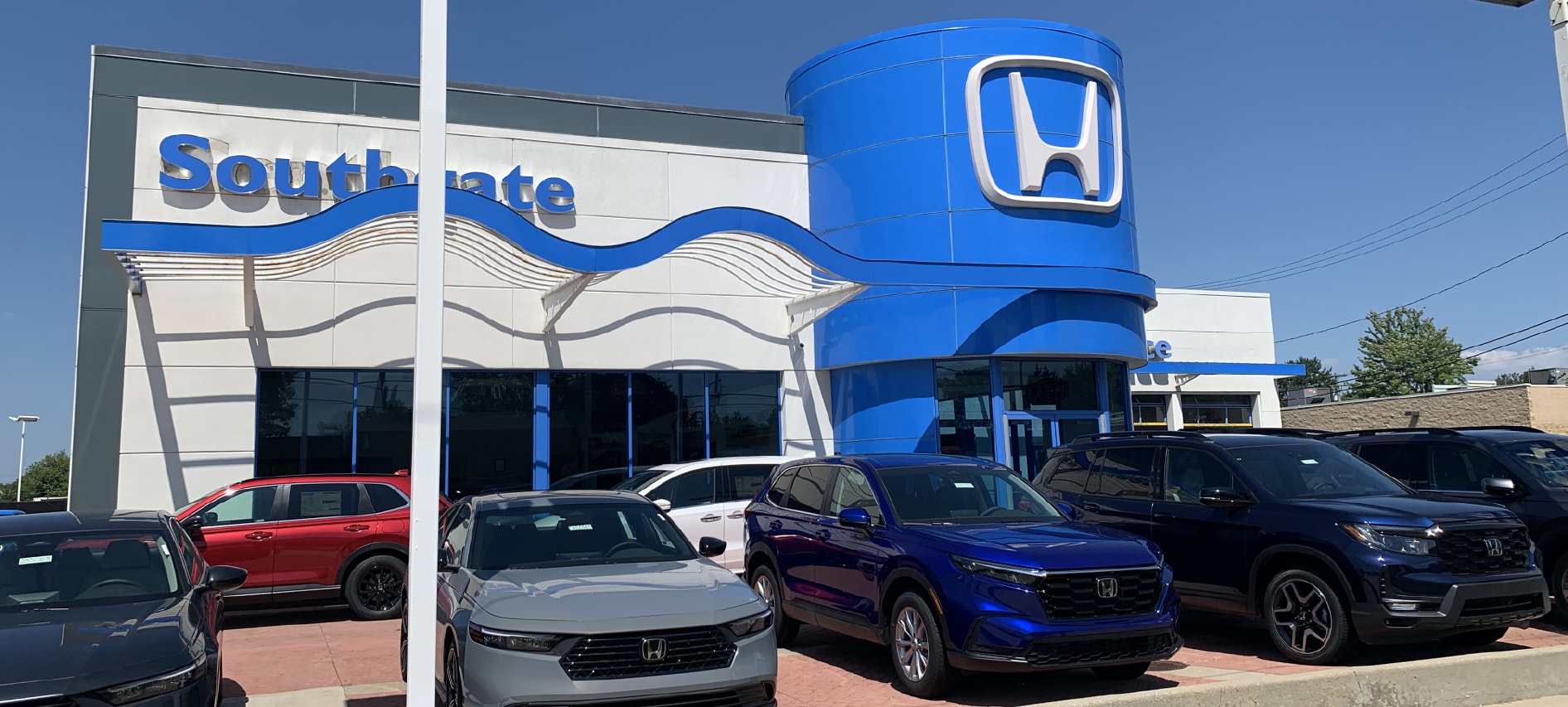 Exterior of the Southgate Honda dealership.