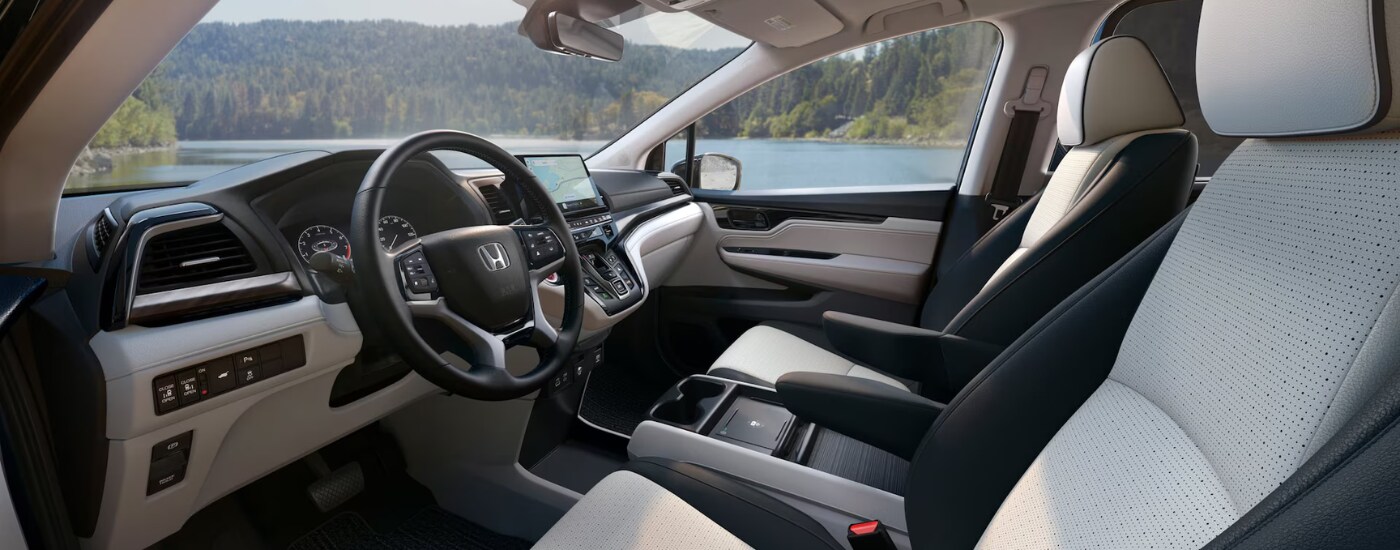 White and black interior of a 2026 Honda Odyssey