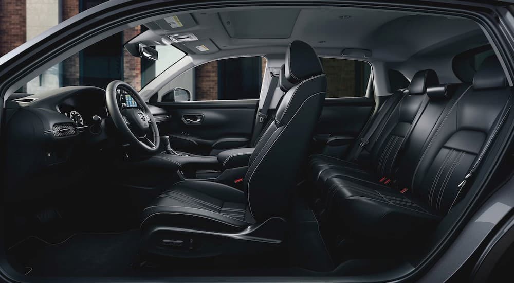 Black leather interior in a 2025 Honda HR-V.