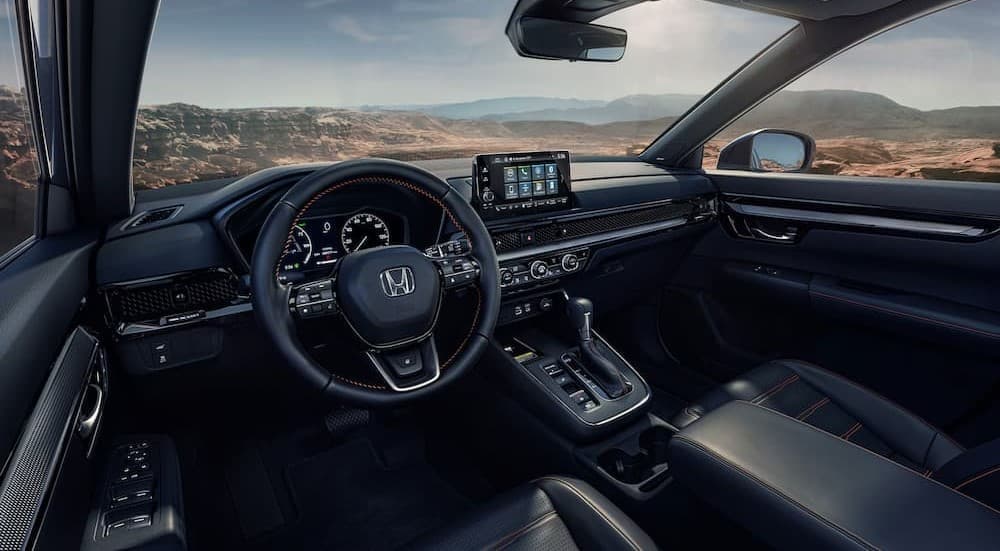 The black interior in a 2025 Honda CR-V.