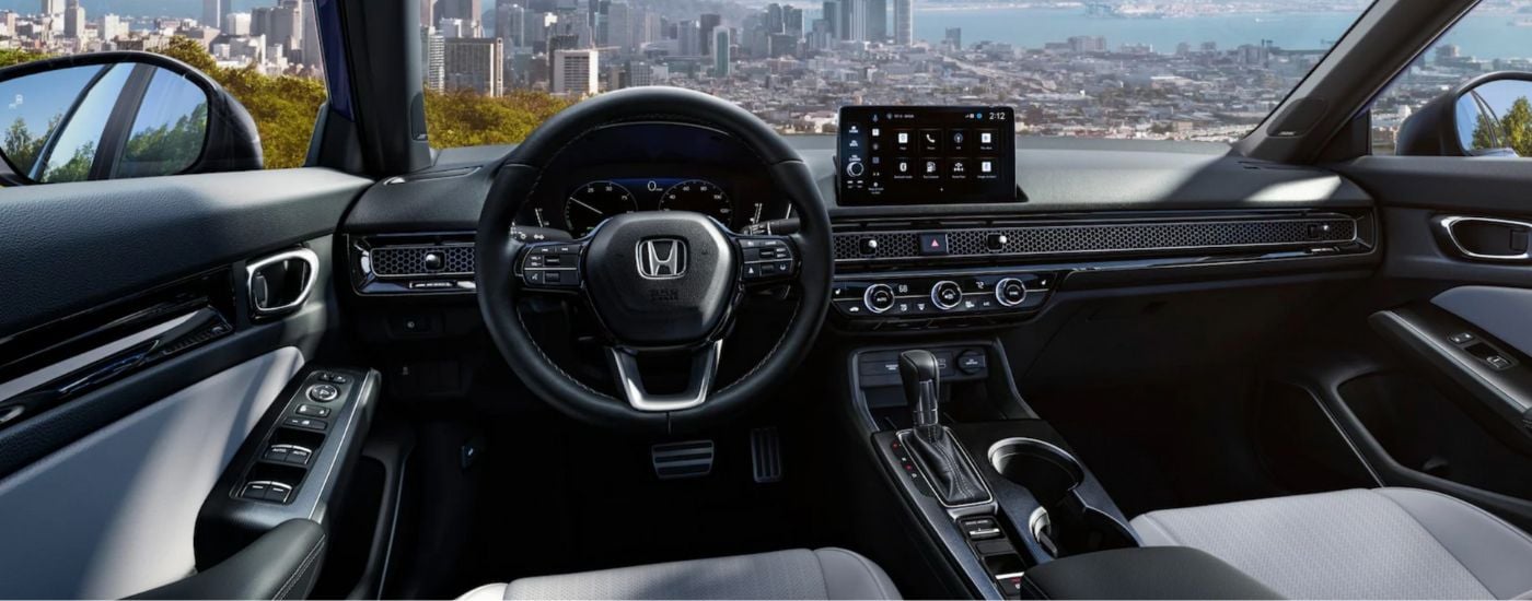 The interior cabin of a 2025 Honda Civic for sale.