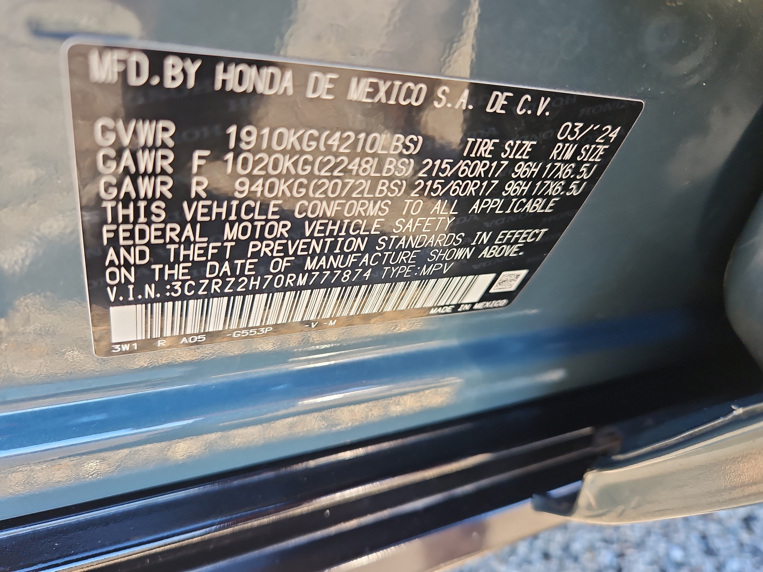 2024 Honda HR-V EX-L - Photo 7