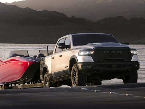 2025 RAM 1500 towing a boat