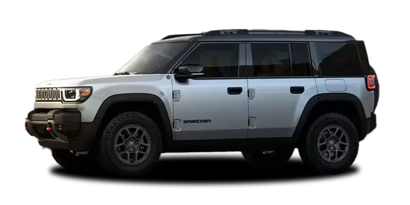 Gray 2026 Jeep Recon over a transparent background