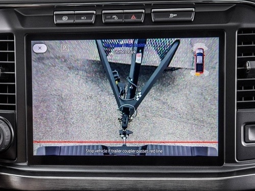 2025 Ford Super Duty view of pro trailer hitch assist on touchscreen