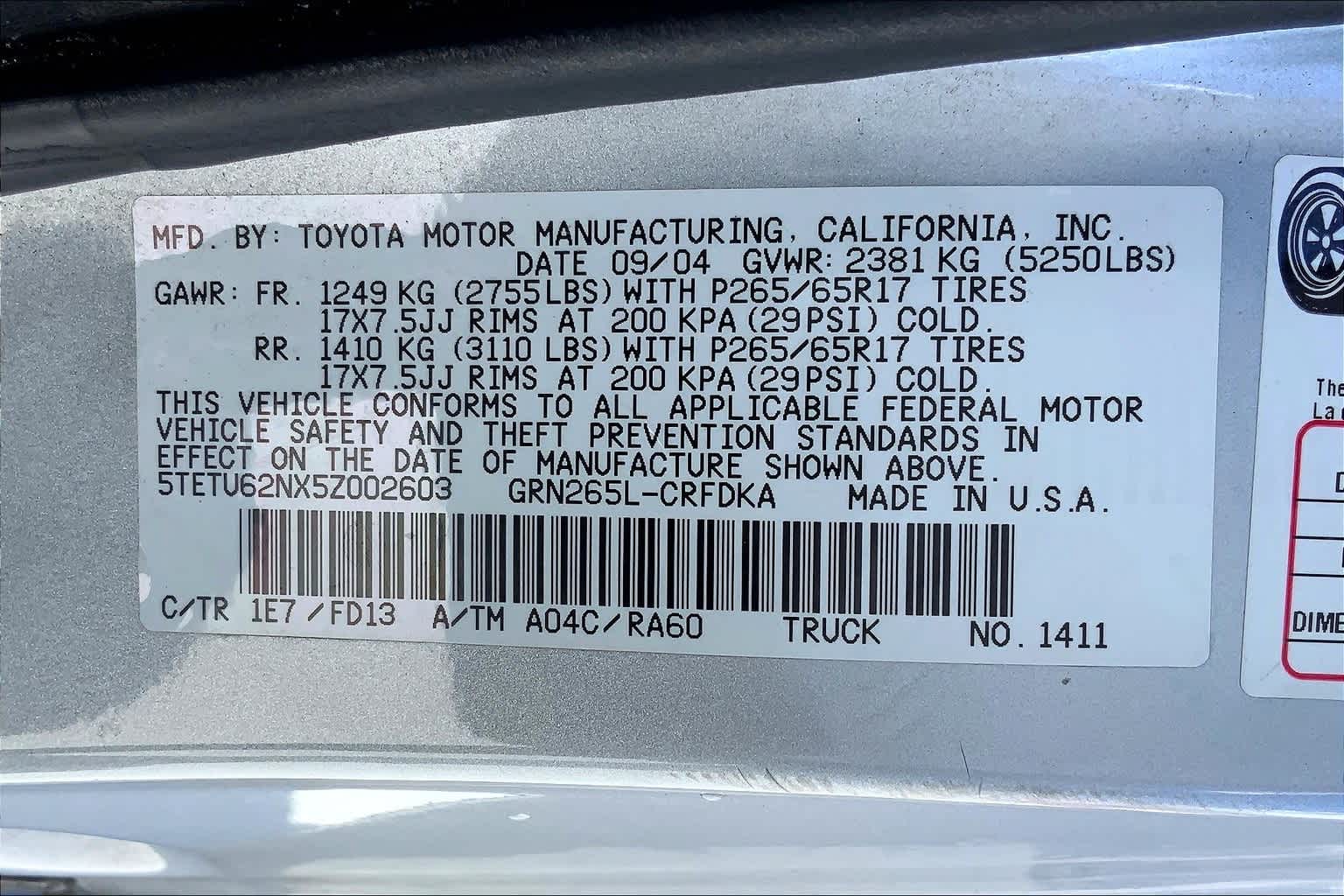 Thumbnail: 2005 Toyota Tacoma - 20