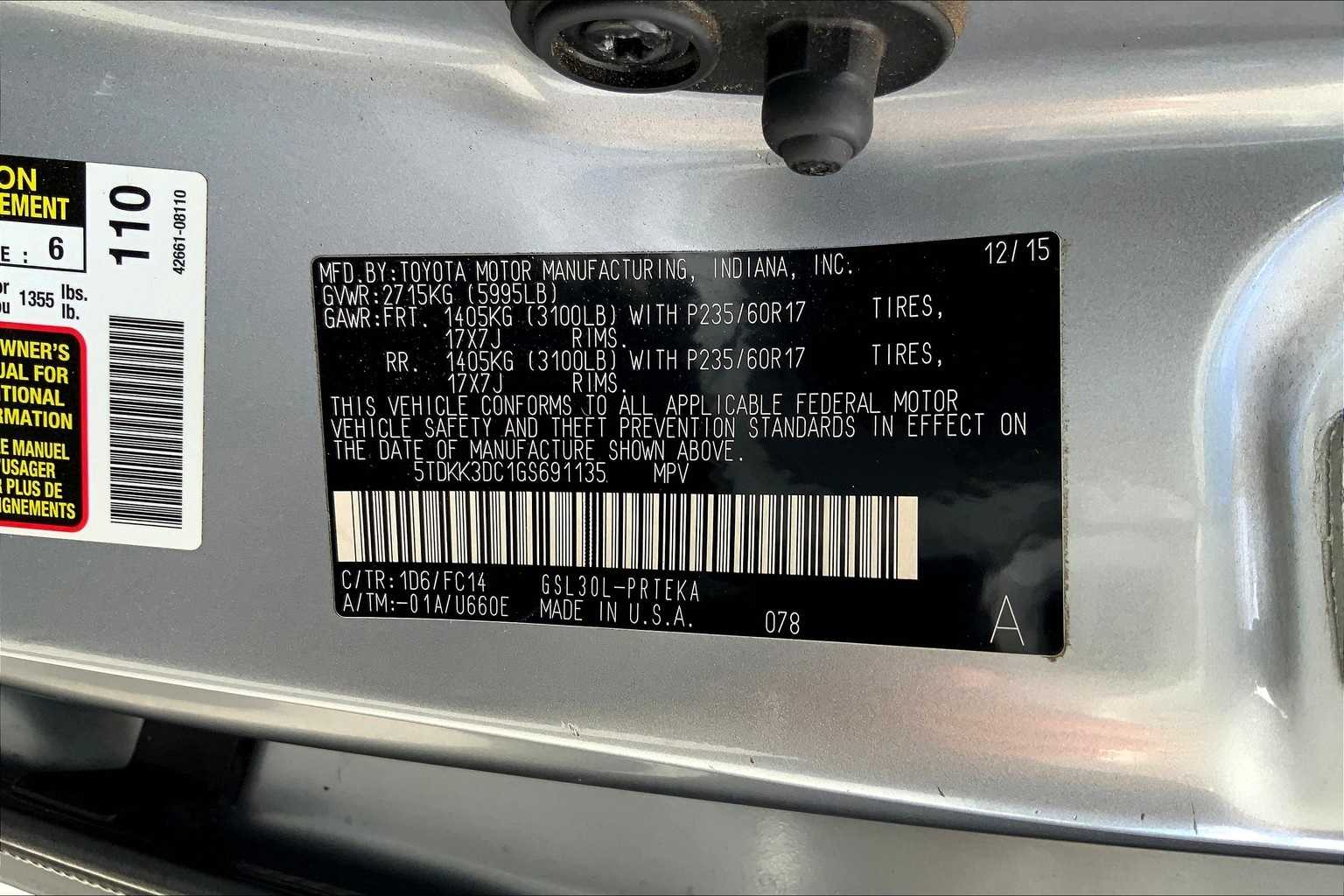 Thumbnail: 2016 Toyota Sienna - 20