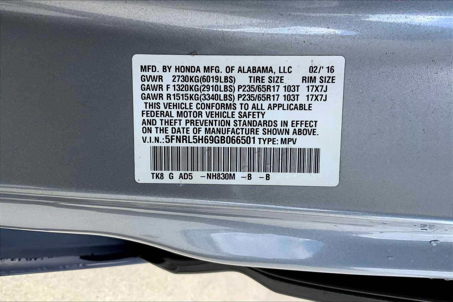 Thumbnail: 2016 Honda Odyssey - 12