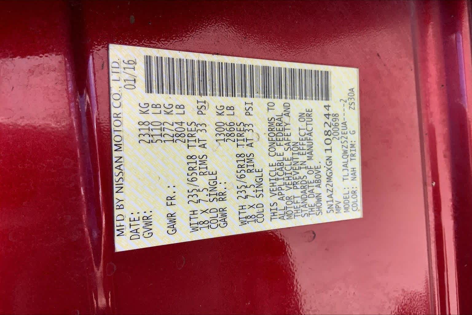 Thumbnail: 2016 Nissan Murano - 20