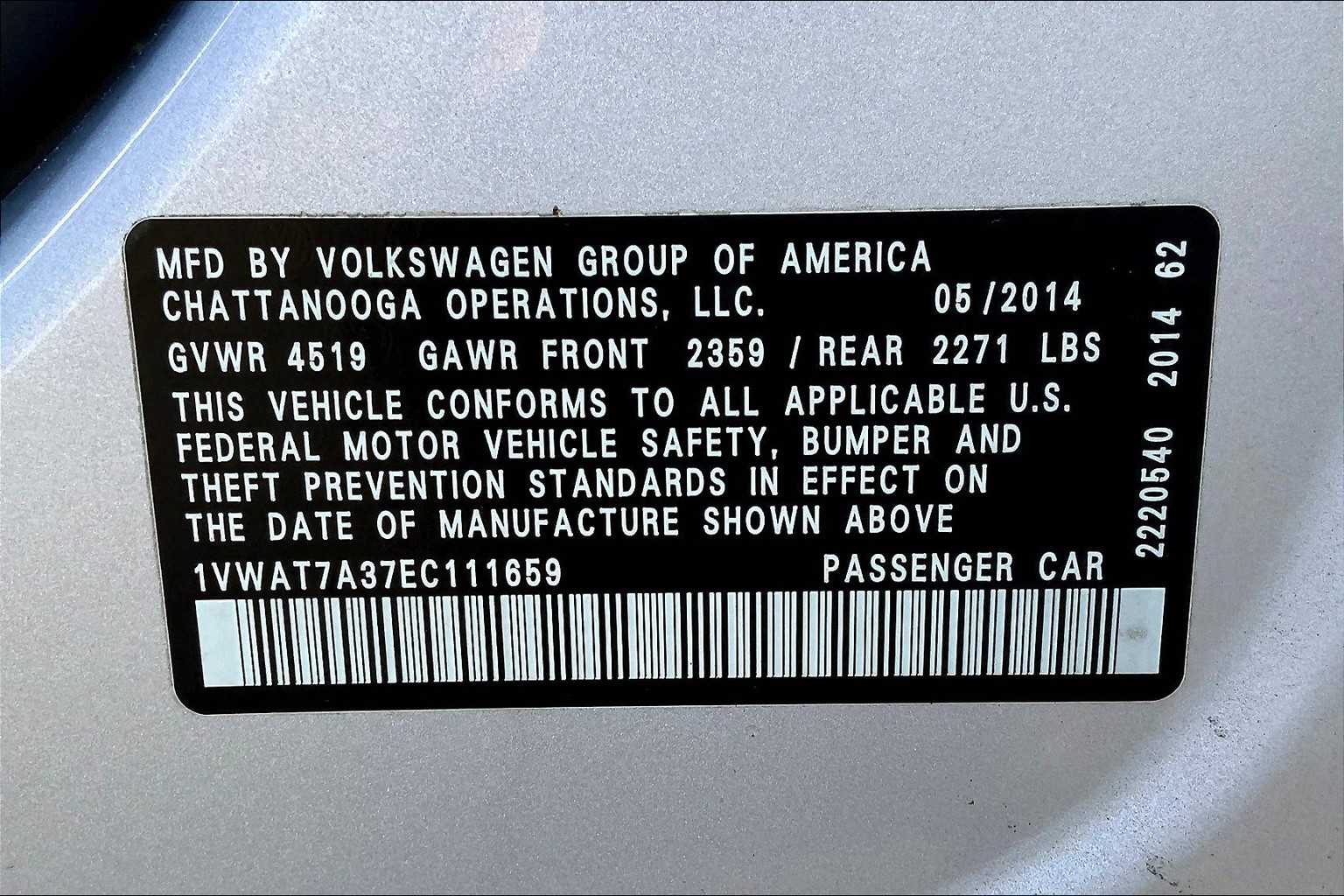 Thumbnail: 2014 Volkswagen Passat - 19