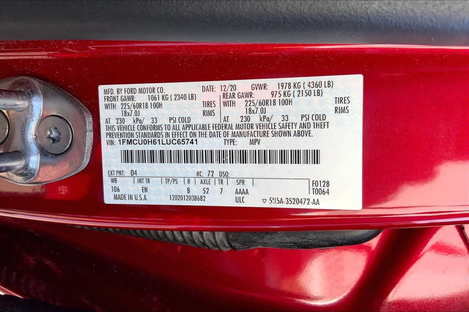 Thumbnail: 2020 Ford Escape - 20