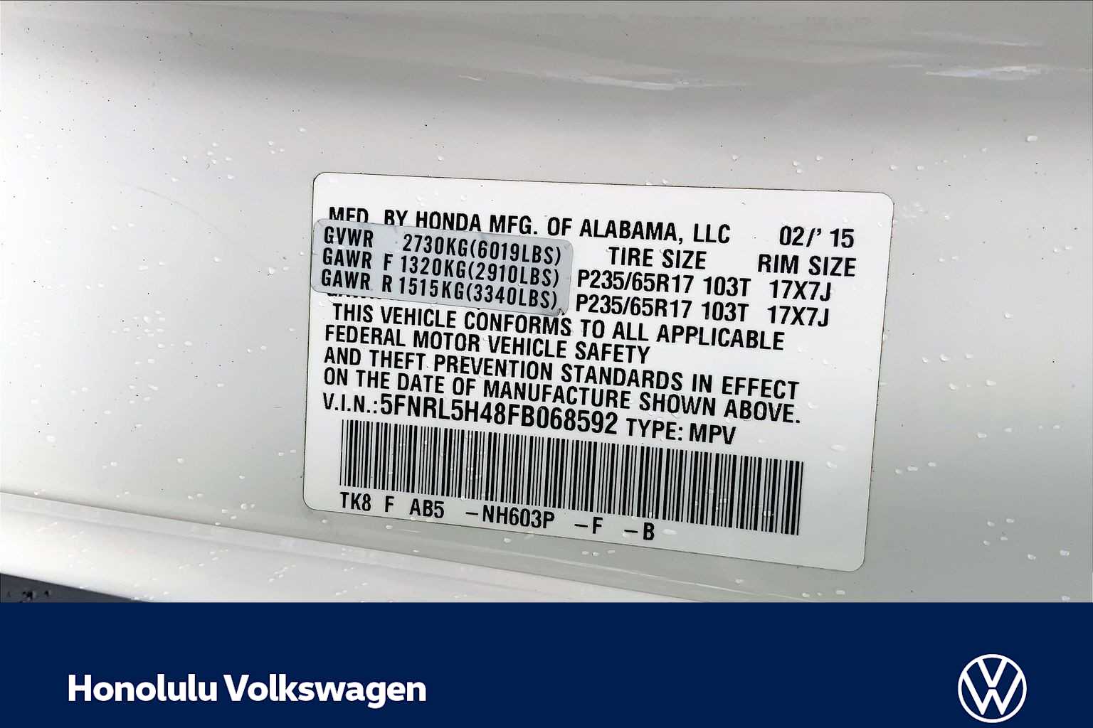 Thumbnail: 2015 Honda Odyssey - 19