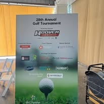 28th Annual Golf Tournament sign