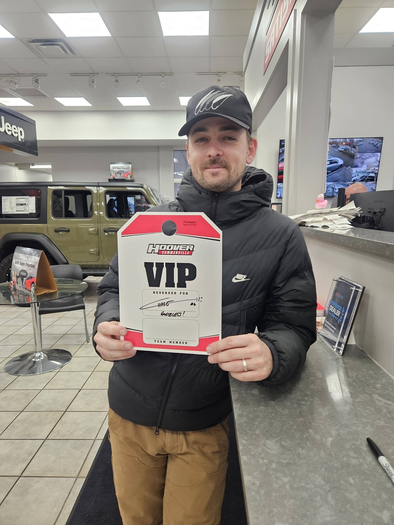 Attendee with Hoover VIP pass