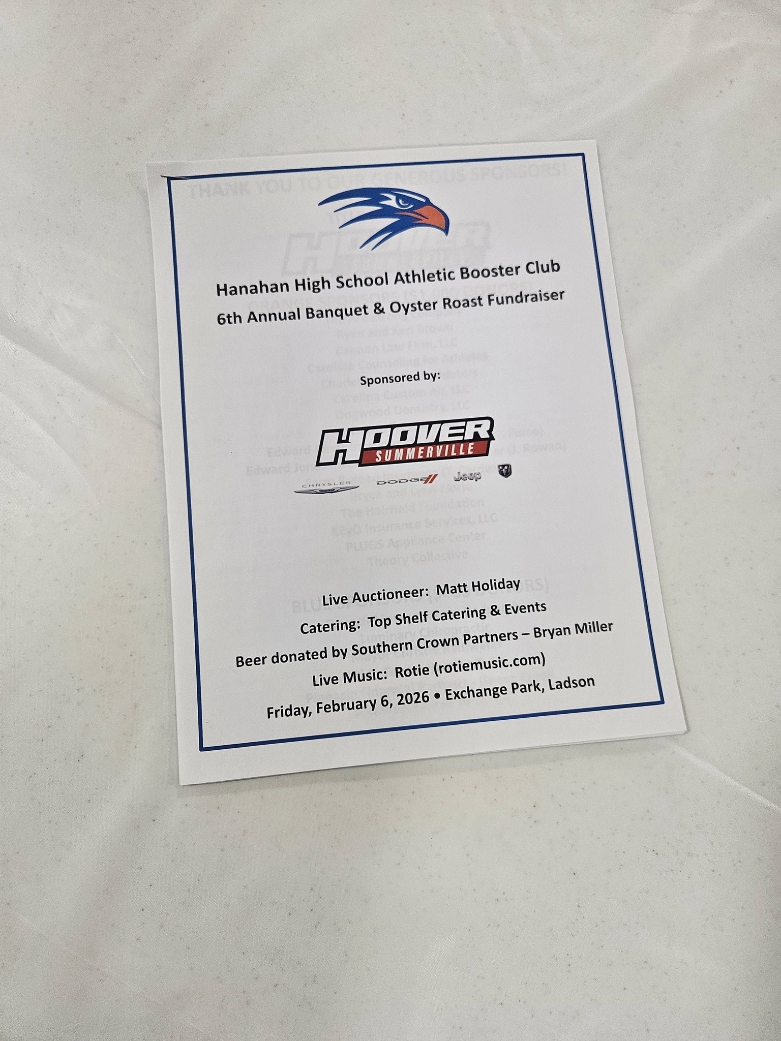 HHS Oyster Roast flyer