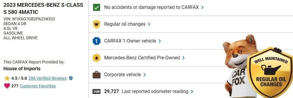 Certified 2023 Mercedes-Benz S-Class S 580 Sedan