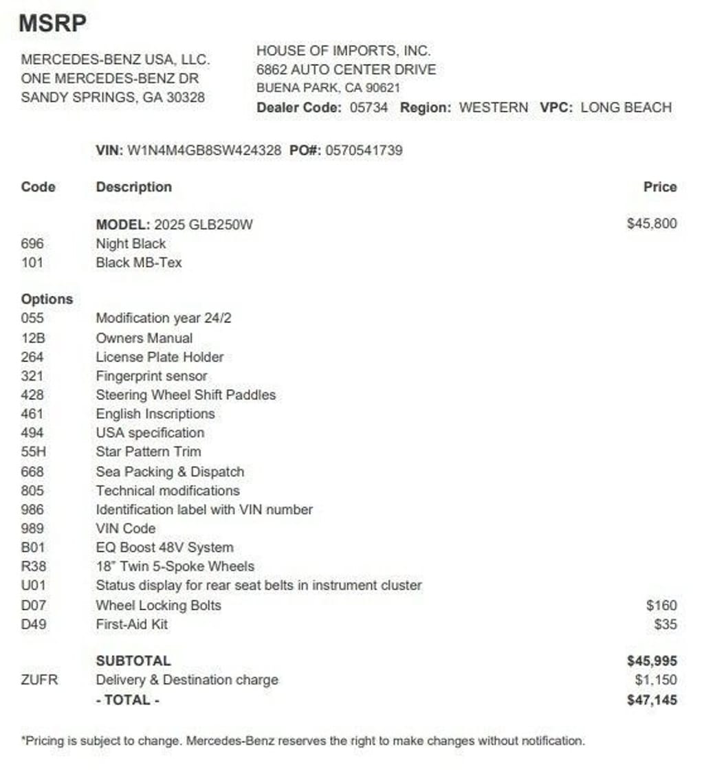 Certified 2025 Mercedes-Benz GLB SUV