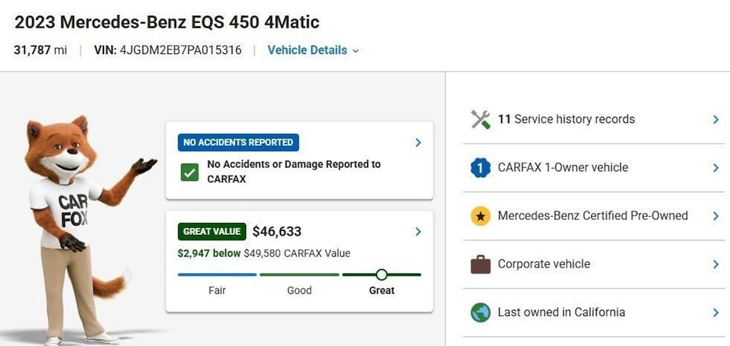 Certified 2023 Mercedes-Benz EQS 4MATIC SUV