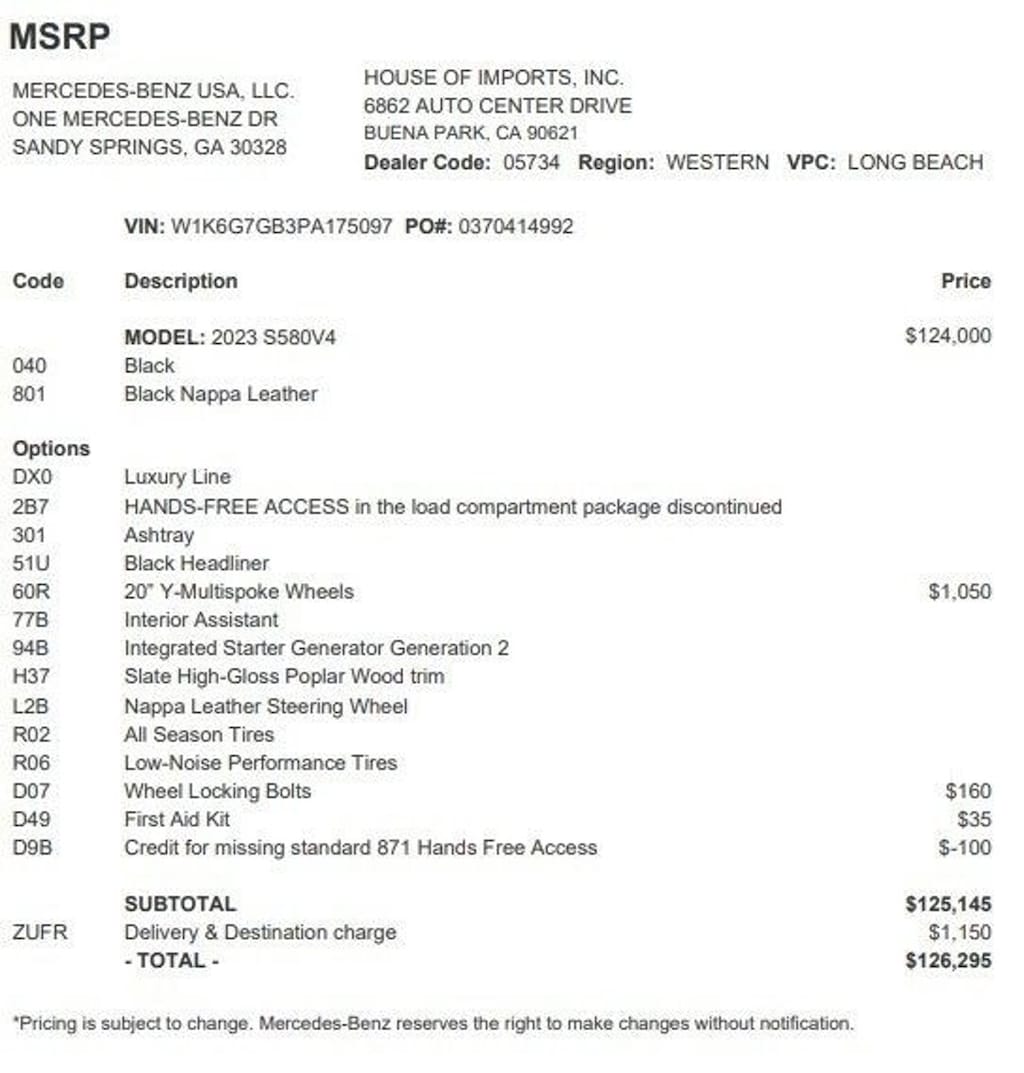 Certified 2023 Mercedes-Benz S-Class S 580 Sedan