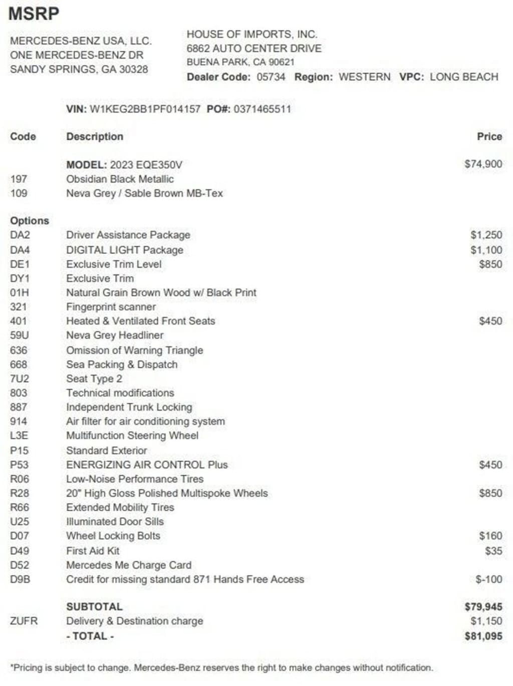 Certified 2023 Mercedes-Benz EQE Sedan