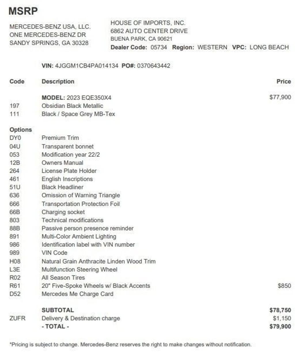 Certified 2023 Mercedes-Benz EQE SUV
