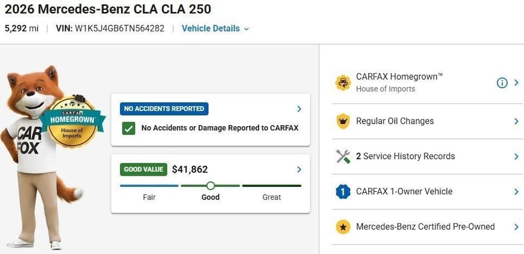 Certified 2026 Mercedes-Benz CLA Sedan