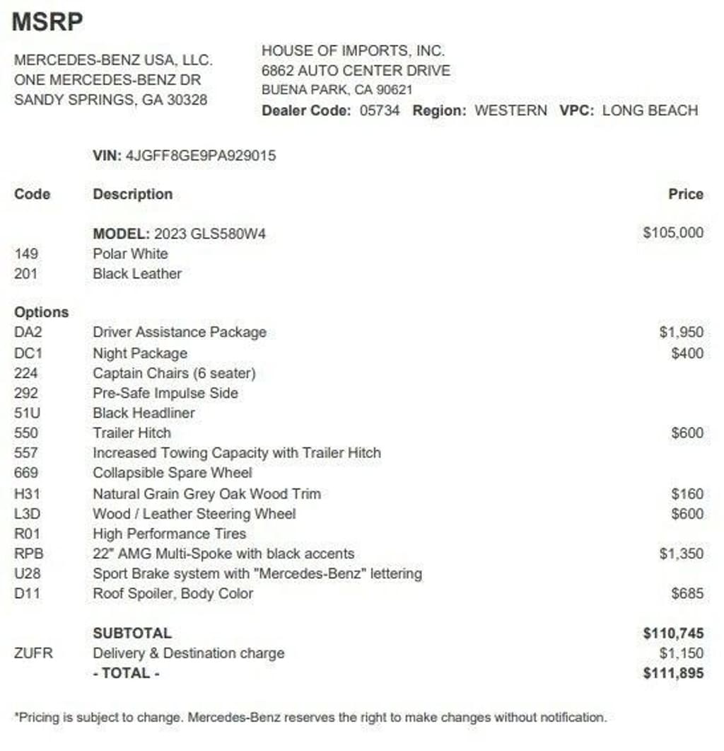 Certified 2023 Mercedes-Benz GLS 4MATIC SUV