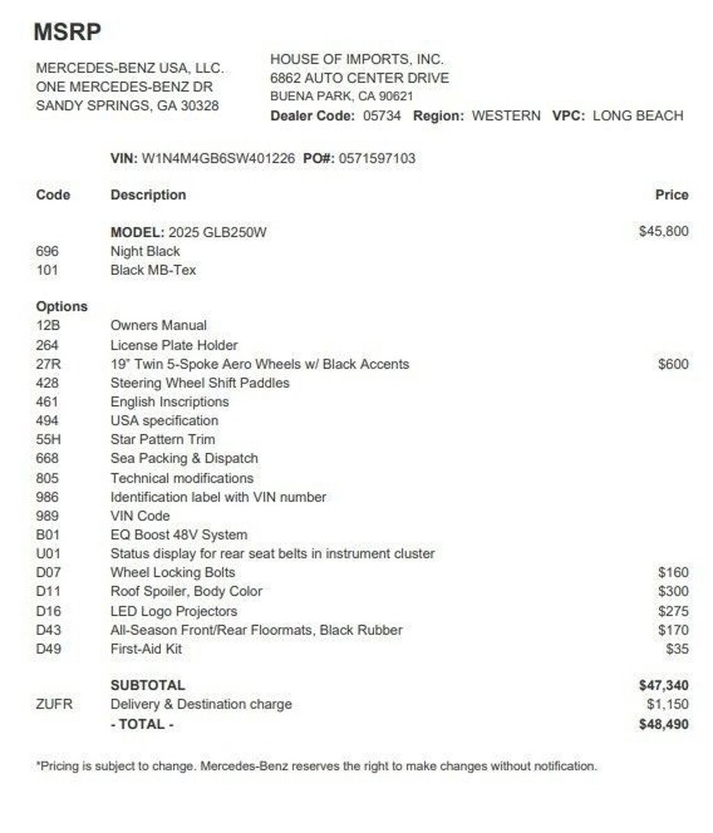 Certified 2025 Mercedes-Benz GLB SUV