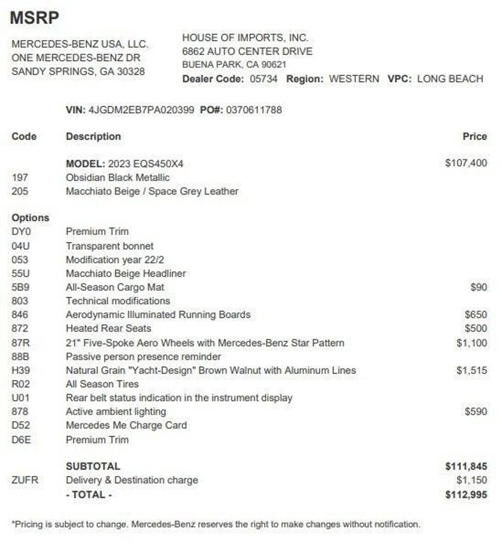 Certified 2023 Mercedes-Benz EQS 4MATIC SUV