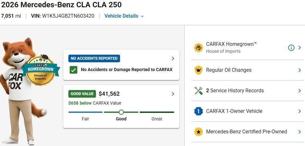 Certified 2026 Mercedes-Benz CLA Sedan