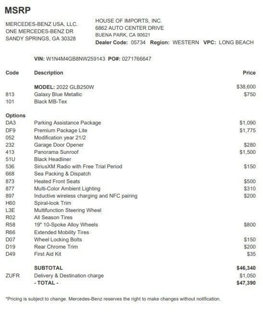 Certified 2022 Mercedes-Benz GLB SUV